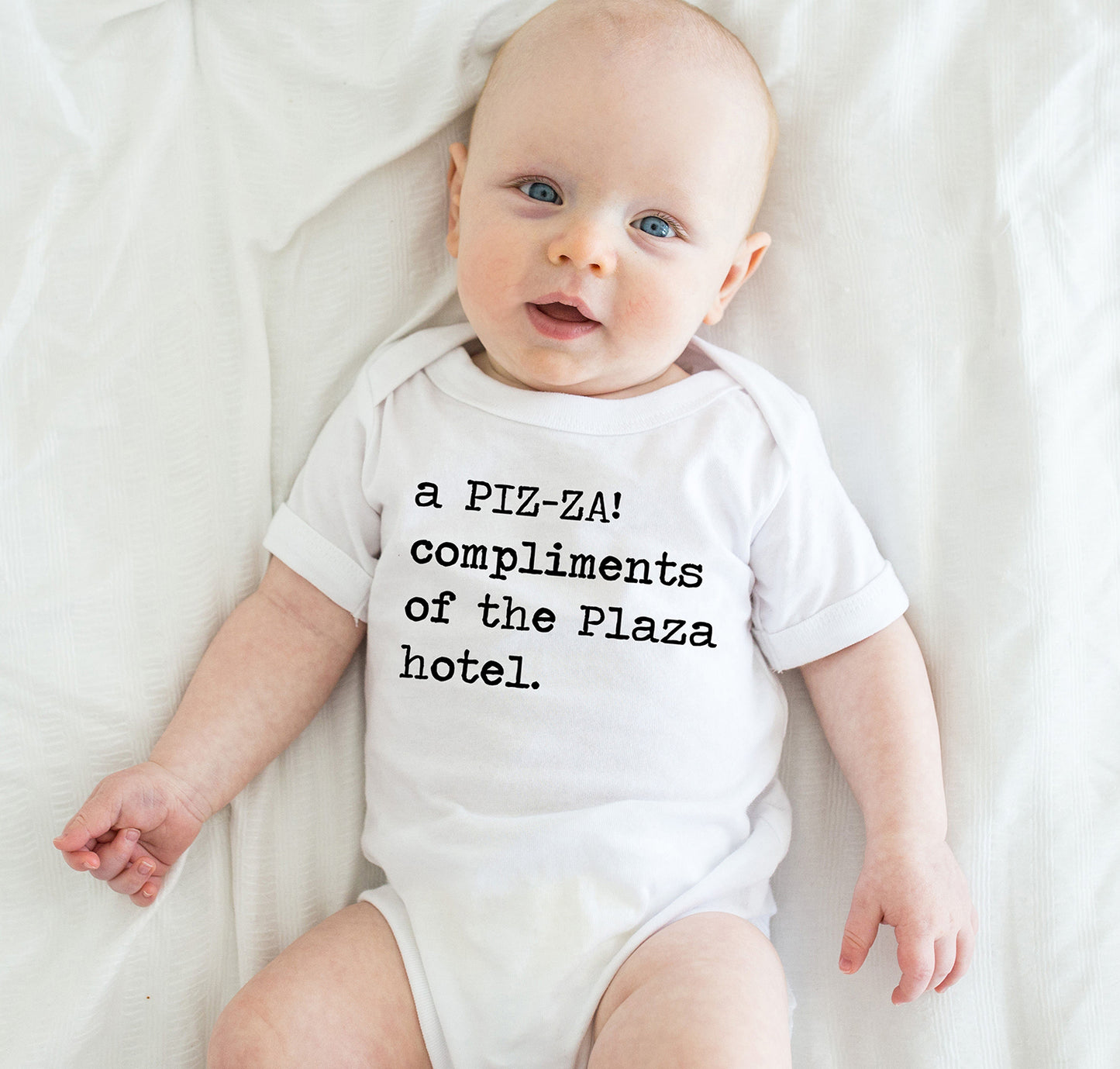 A Pizza Compliments of The Plaza Hotel Short Sleeve Kids Shirt