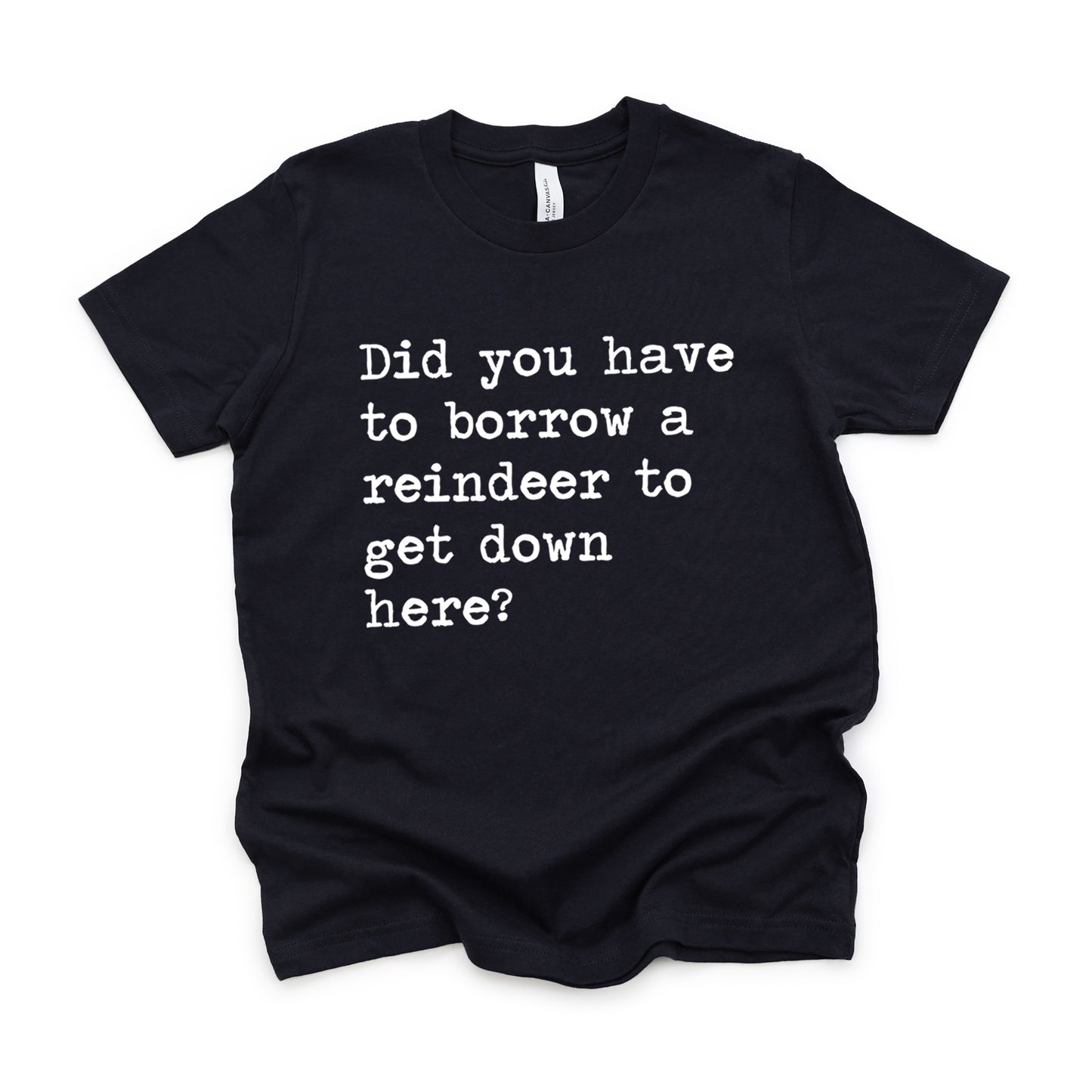 Did You Have To Borrow A Reindeer To Get Down Here - Short Sleeve Kids Shirt