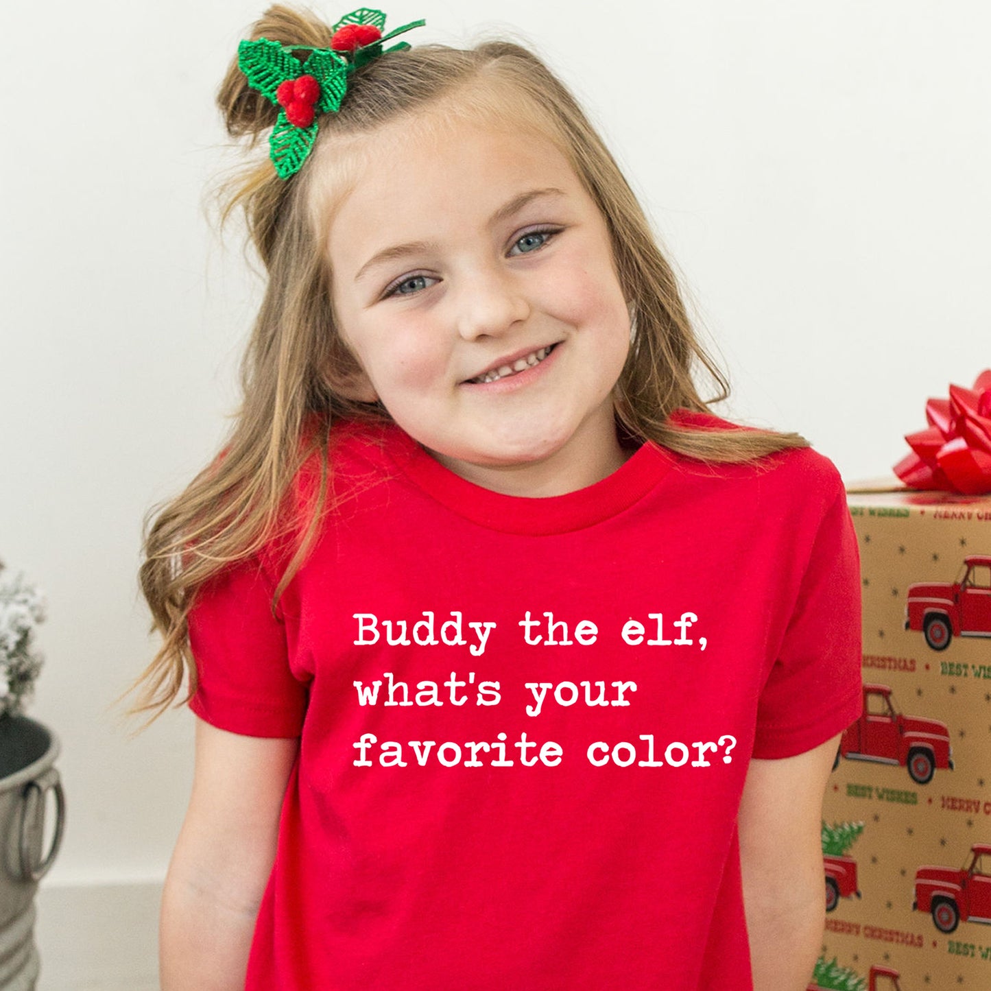 Buddy The Elf What's Your Favorite Color - Short Sleeve Kids Shirt
