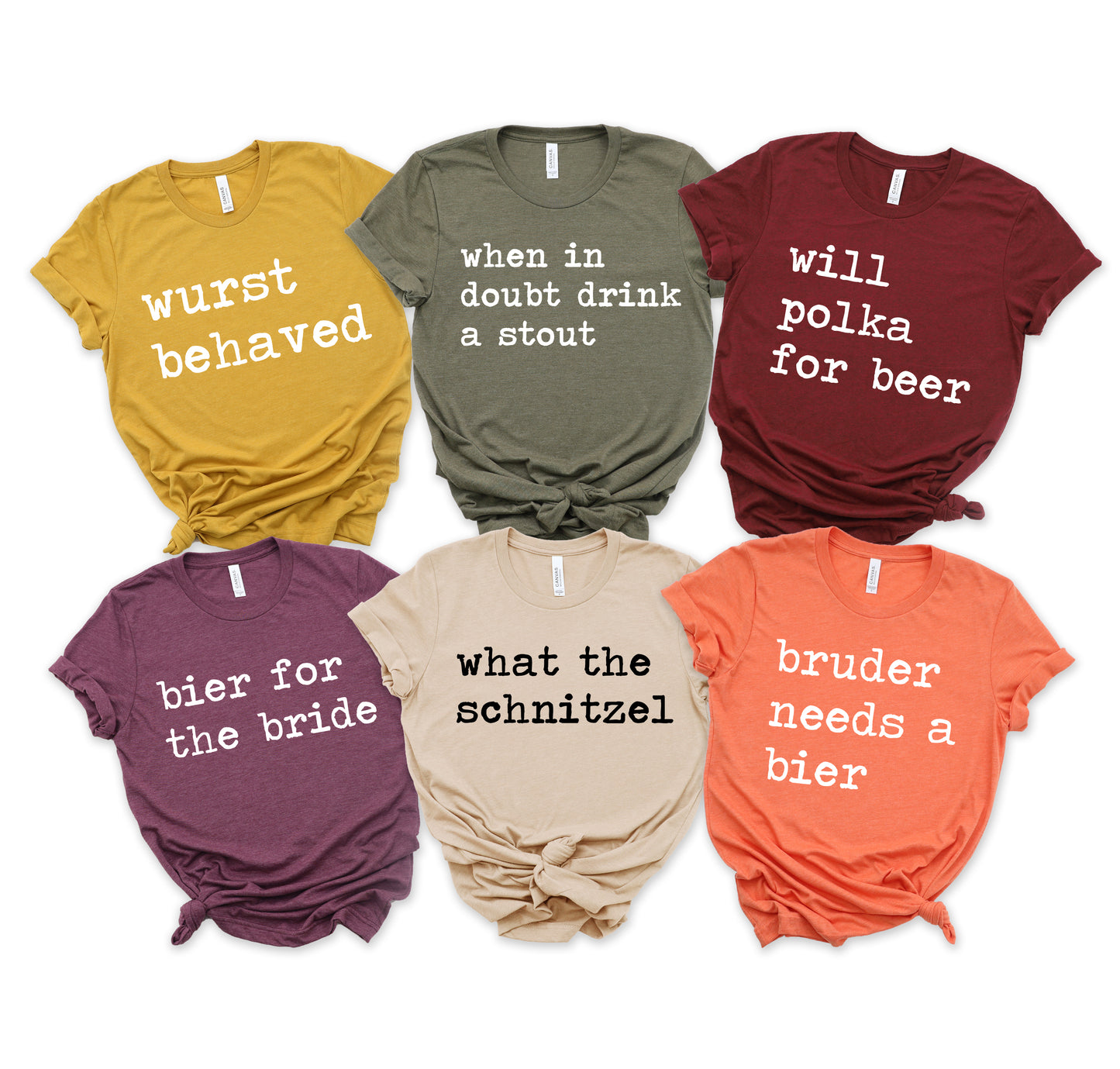 Oktoberfest Shirts with Funny Matching Group Pun Quotes