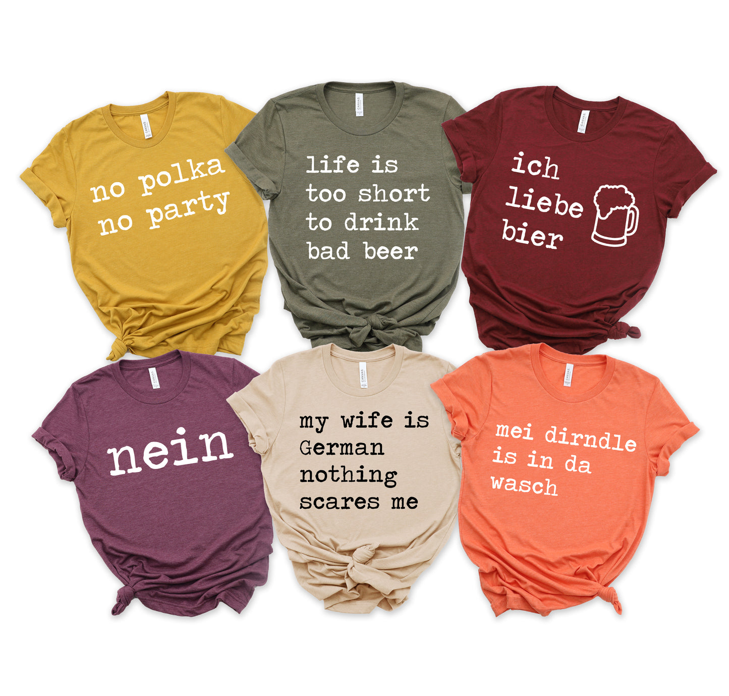 Oktoberfest Shirts with Funny Matching Group Pun Quotes