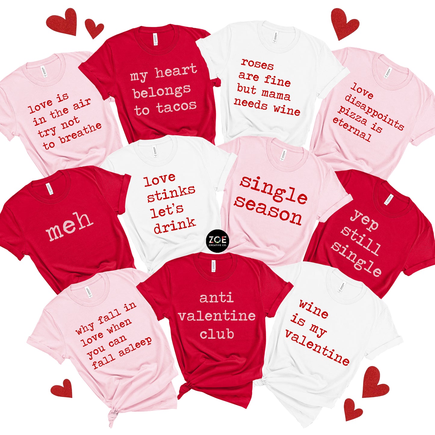 Valentine's Day Typewriter Quotes Matching Group Shirts