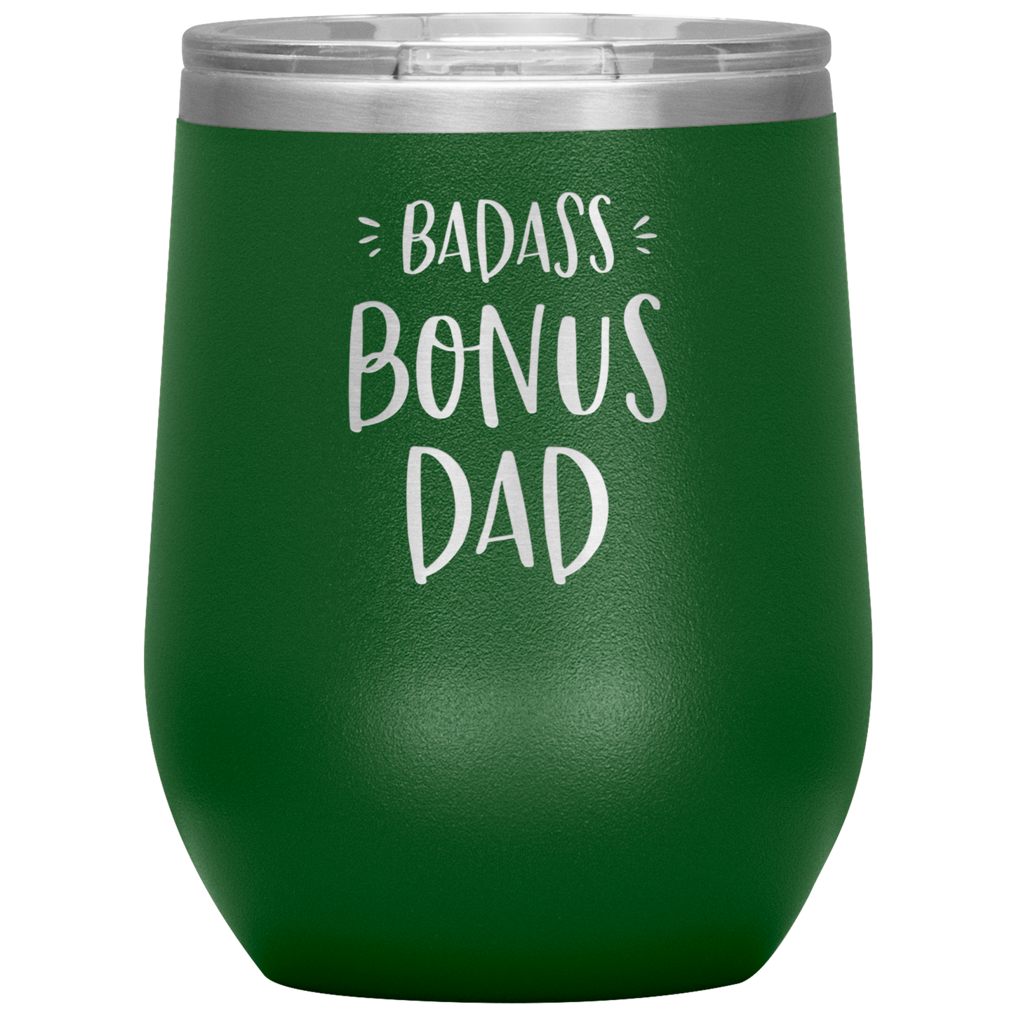 Badass Bonus Dad Laser Etched Stemless Wine Cup