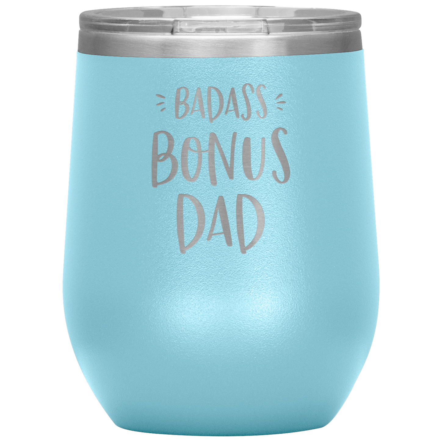 Badass Bonus Dad Laser Etched Stemless Wine Cup