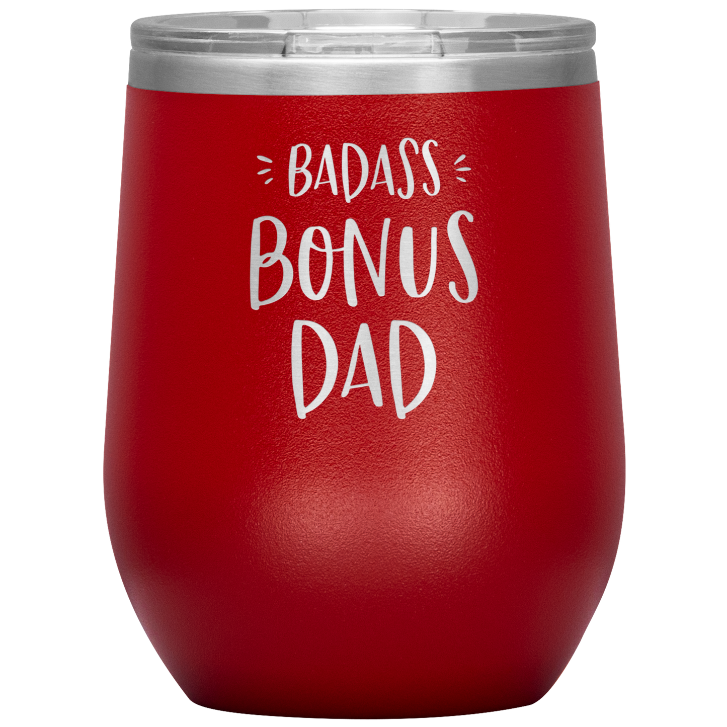 Badass Bonus Dad Laser Etched Stemless Wine Cup