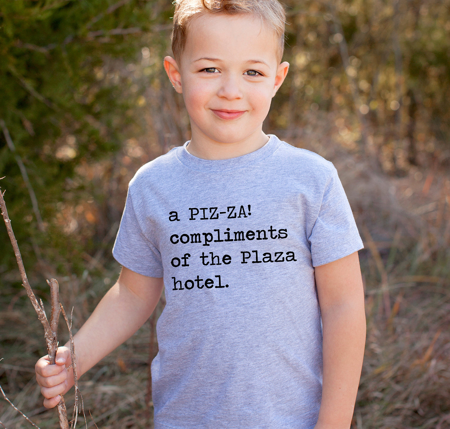 A Pizza Compliments of The Plaza Hotel Short Sleeve Kids Shirt