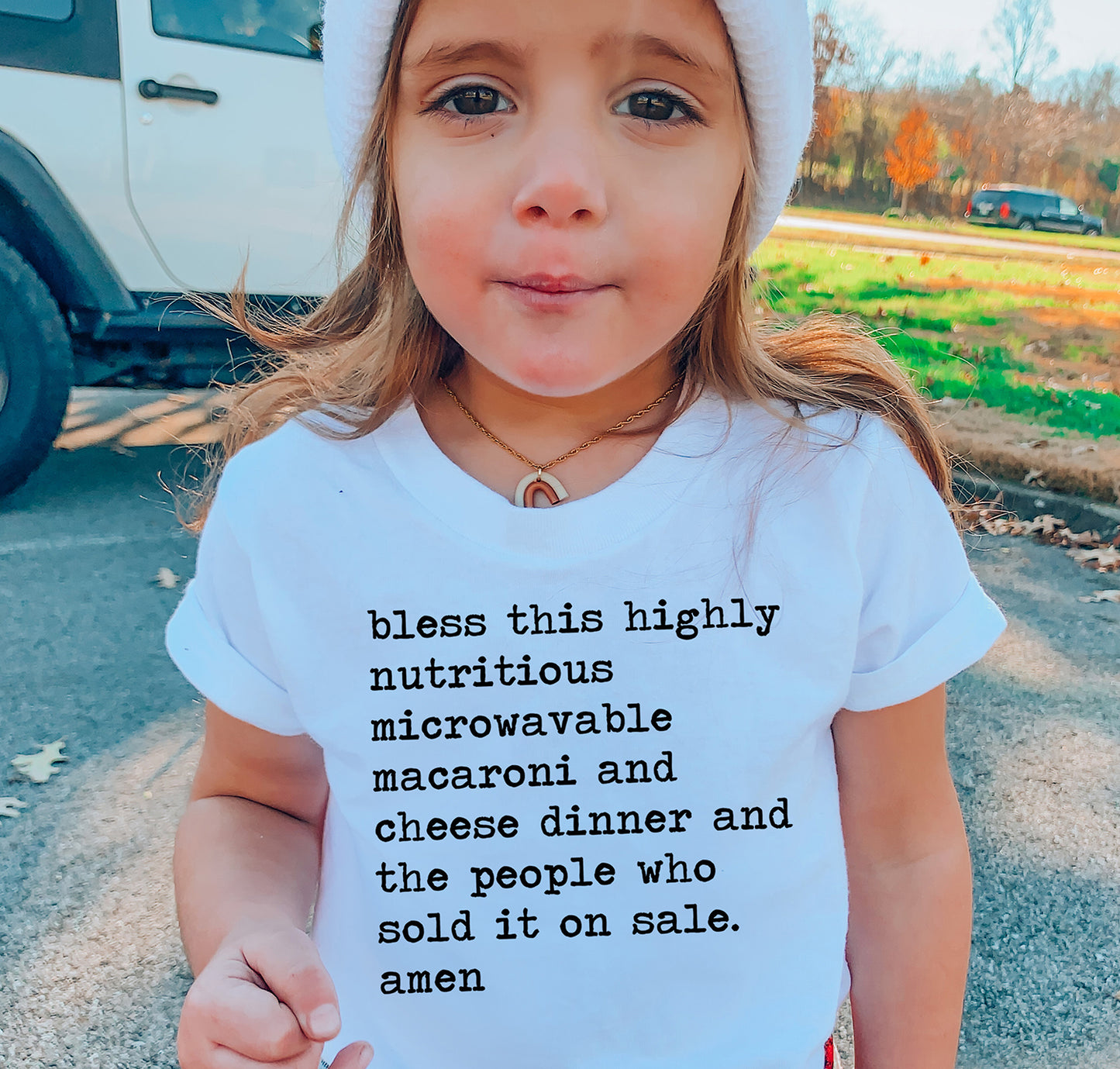 Bless This Mac and Cheese - Short Sleeve Kids Shirt