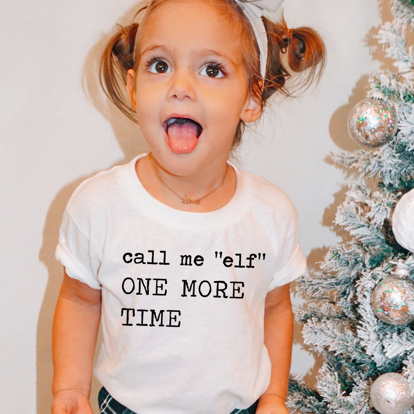 Call Me Elf One More Time- Short Sleeve Kids Shirt