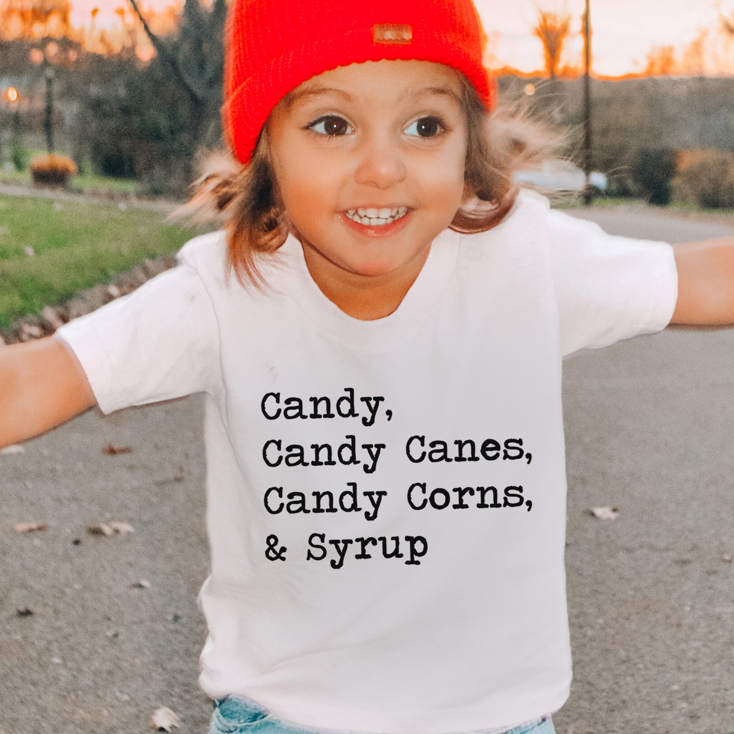 Candy, Candy Canes, Candy Corns & Syrup - Short Sleeve Kids Shirt