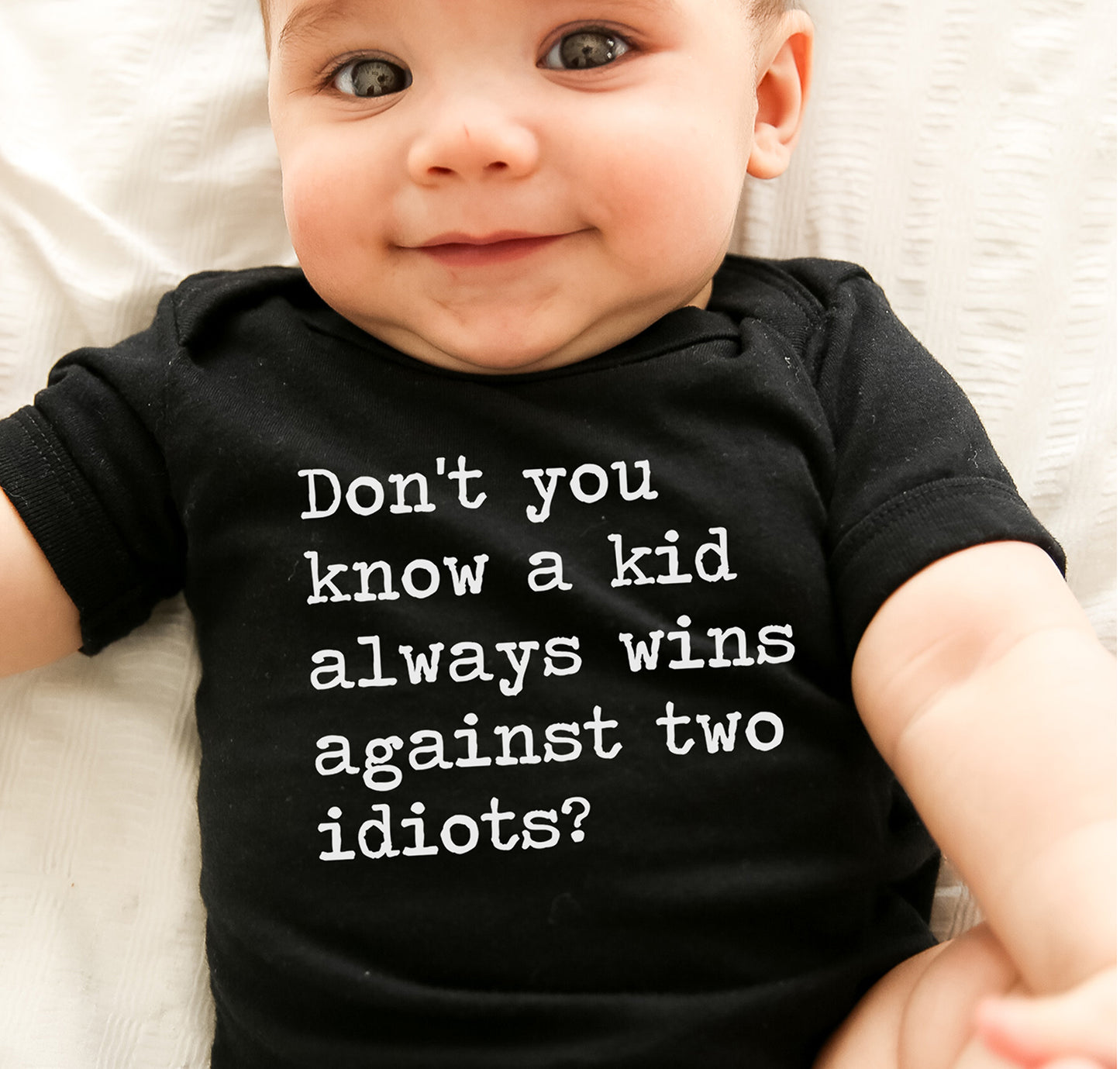 A Kid Always Wins Against Two Idiots Short Sleeve Kids Shirt