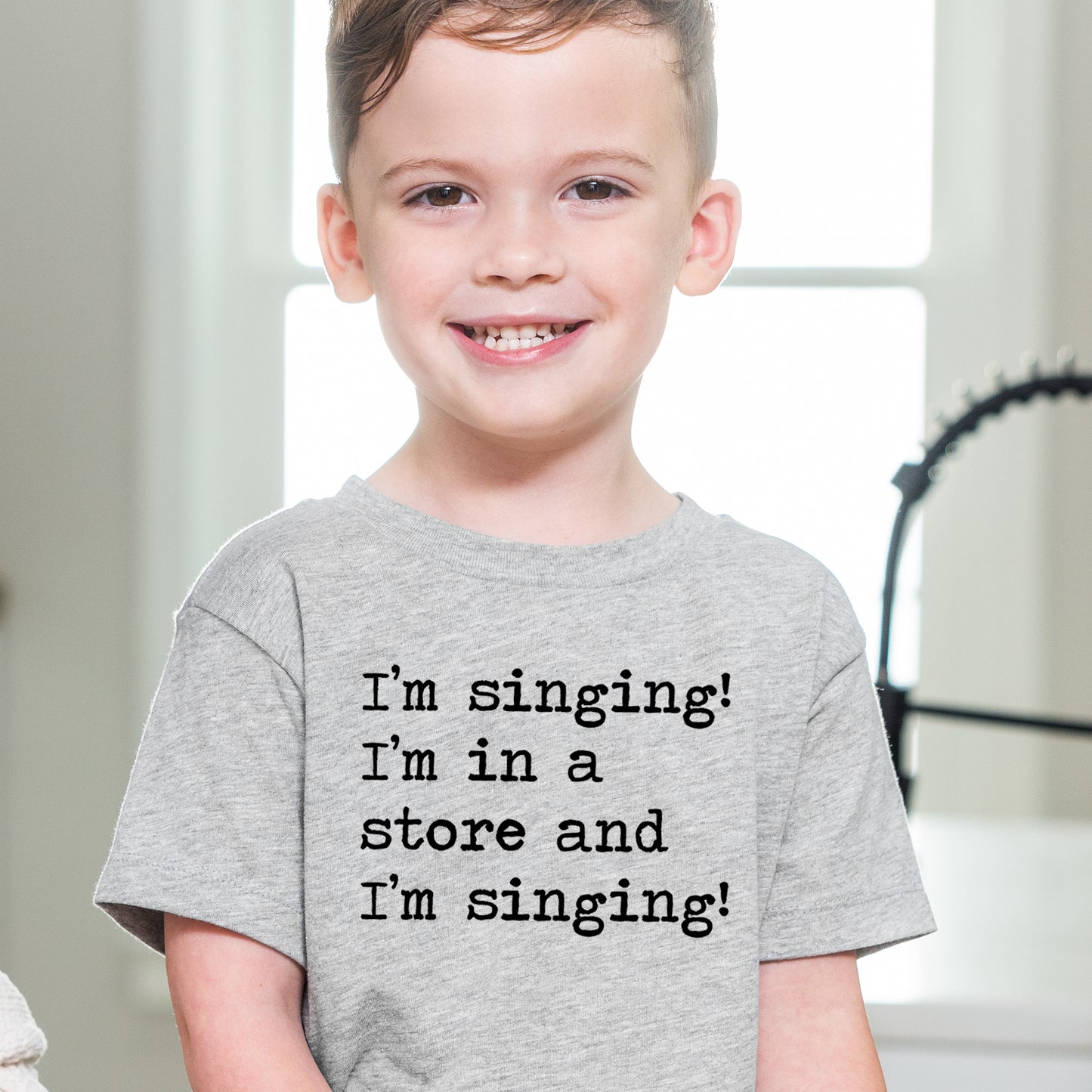 I'm Singing I'm In A Store And I'm Singing - Short Sleeve Kids Shirt