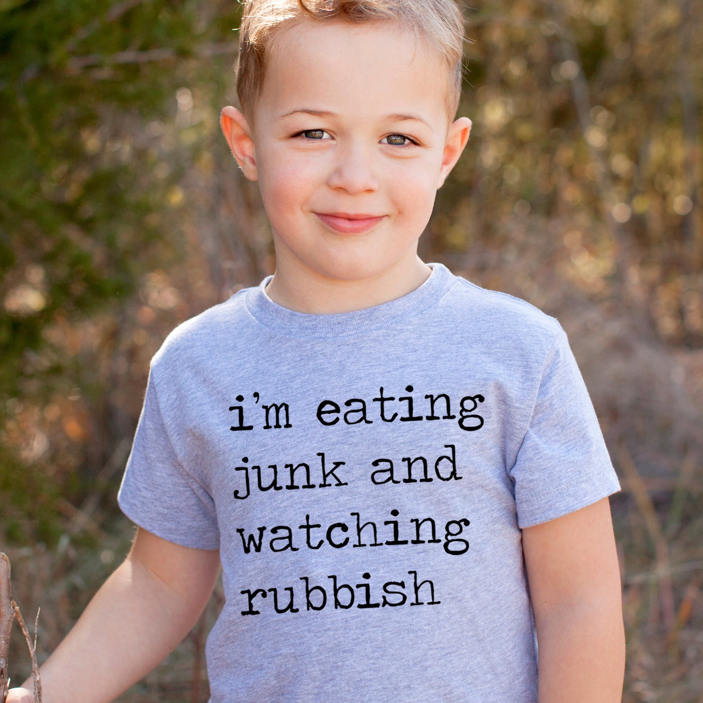 I'm Eating Junk and Watching Rubbish - Short Sleeve Kids Shirt