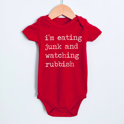 I'm Eating Junk and Watching Rubbish - Short Sleeve Kids Shirt