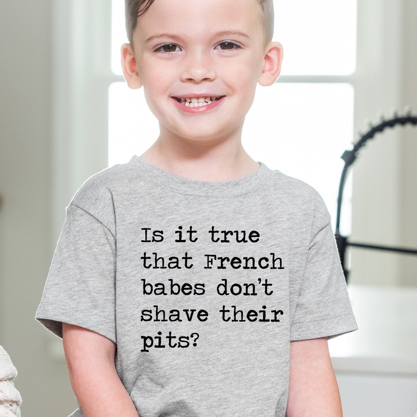 Is It True That French Babes Don't Shave Their Pits - Short Sleeve Kids Shirt