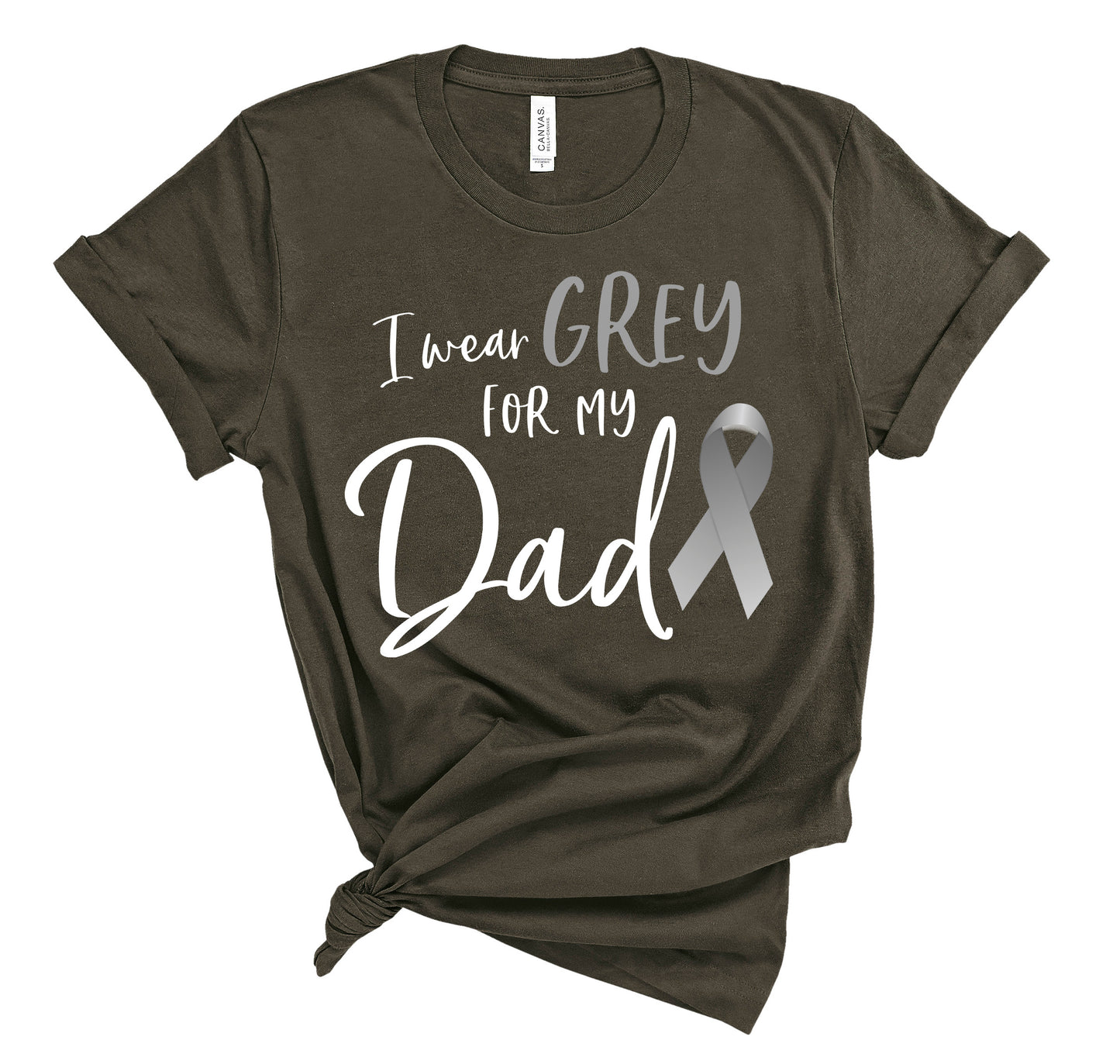 I Wear Grey For My Dad Brain Cancer Awareness Unisex T-Shirt