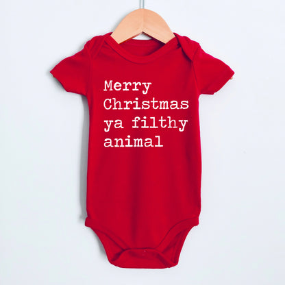 Merry Christmas Ya Filthy Animal - Short Sleeve Kids Shirt