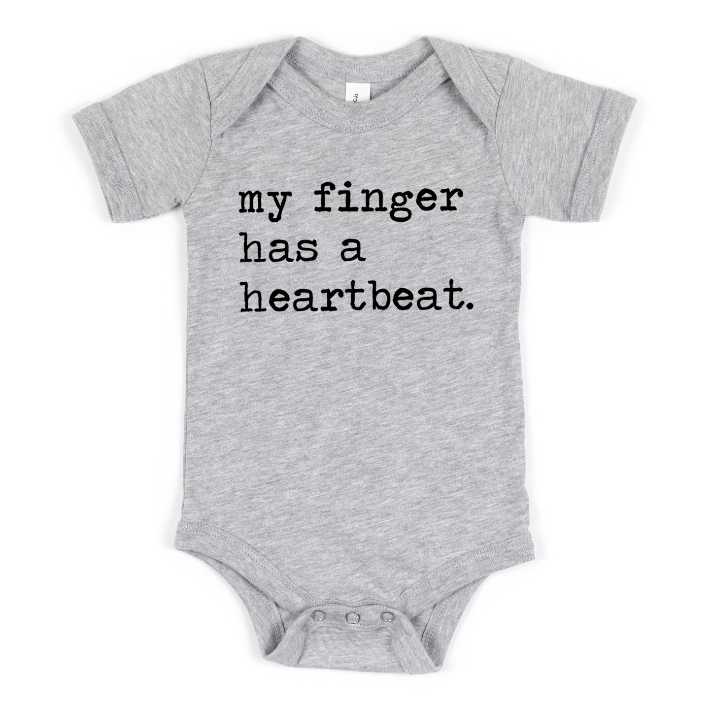 My Finger Has A Heartbeat - Short Sleeve Kids Shirt