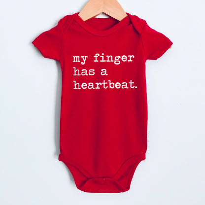 My Finger Has A Heartbeat - Short Sleeve Kids Shirt