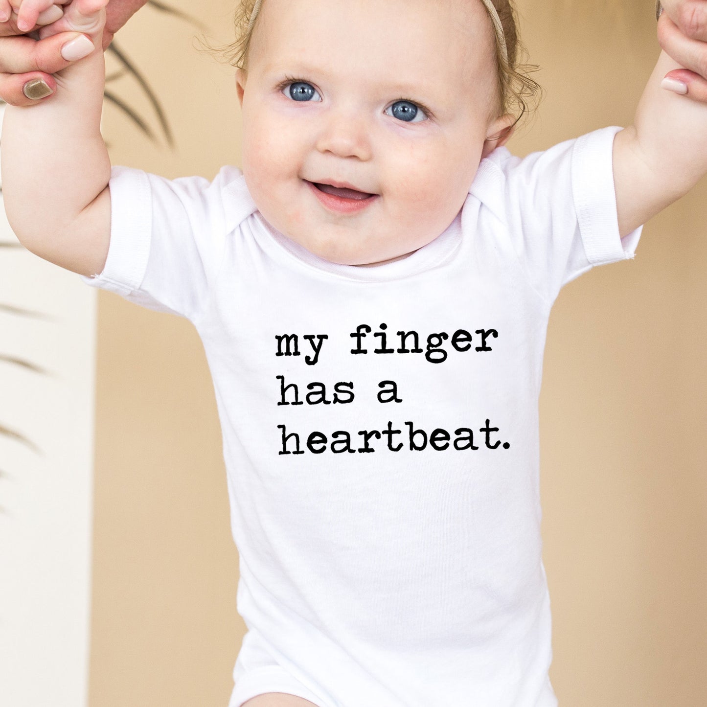 My Finger Has A Heartbeat - Short Sleeve Kids Shirt