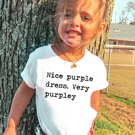 Nice Purple Dress Very Purpley - Short Sleeve Kids Shirt