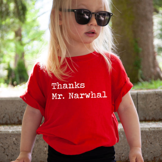 Thanks Mr Narwhal - Short Sleeve Kids Shirt