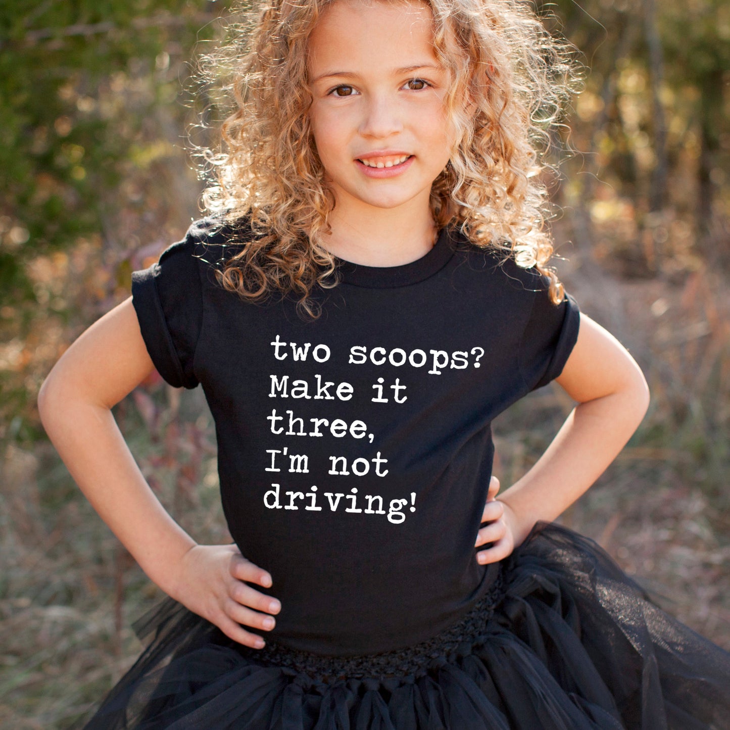 Two Scoops Make It Three I'm Not Driving - Short Sleeve Kids Shirt