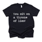 You Sit on A Throne of Lies - Short Sleeve Kids Shirt