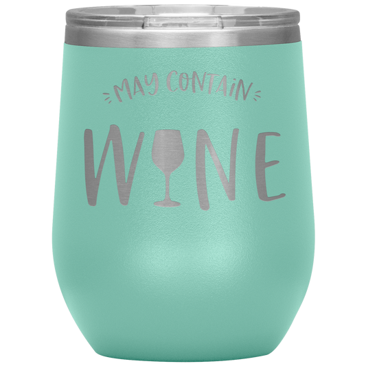 May Contain Wine Insulated Stemless Wine Cup