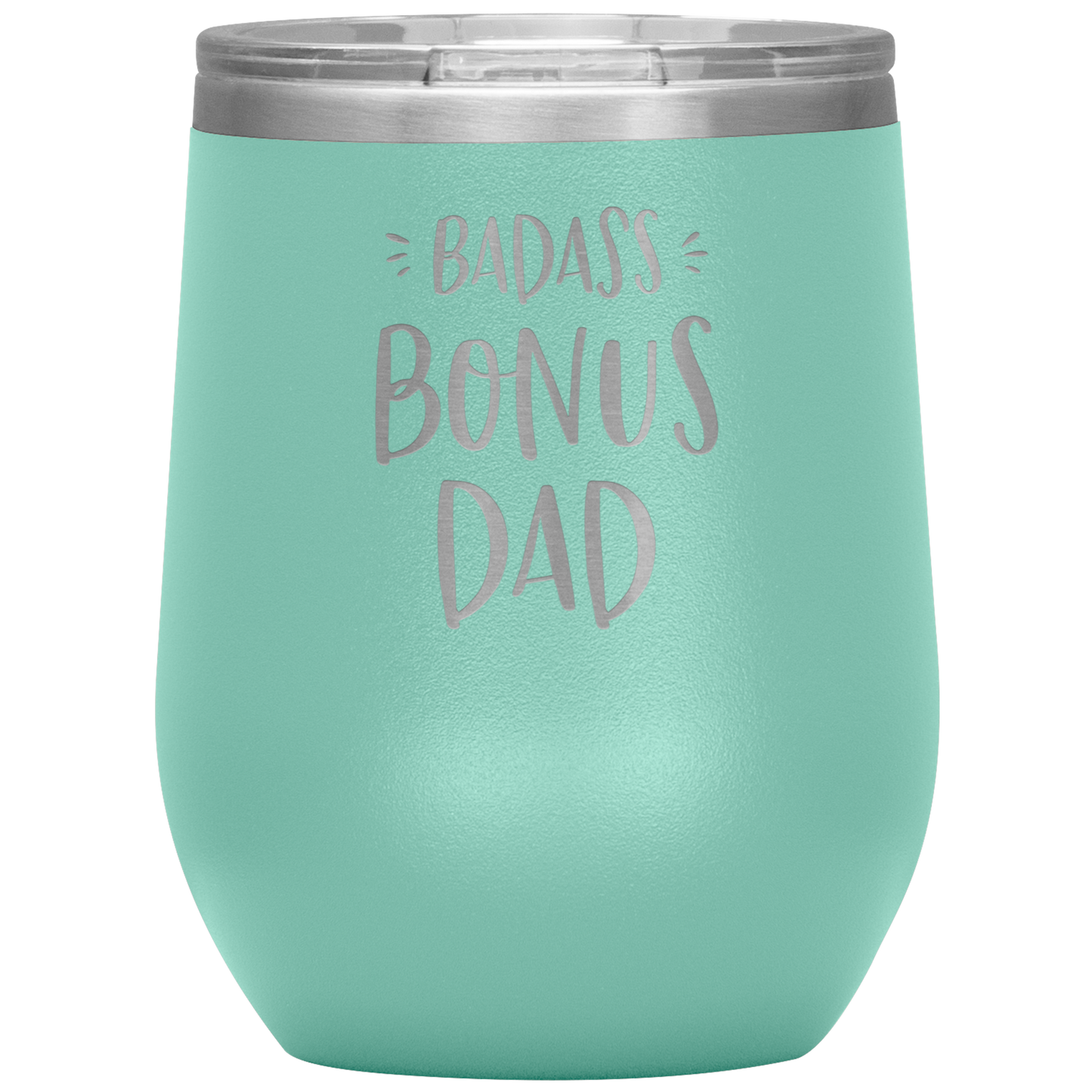 Badass Bonus Dad Laser Etched Stemless Wine Cup