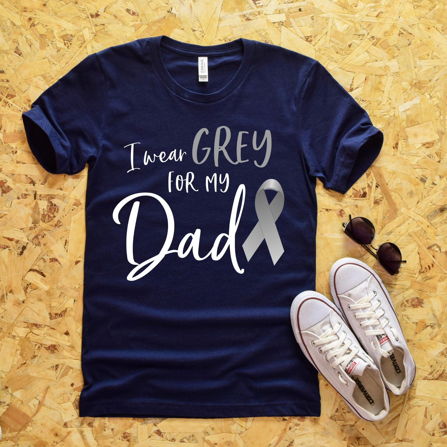 I Wear Grey For My Dad Brain Cancer Awareness Unisex T-Shirt