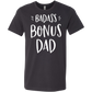 Badass Bonus Dad shirt for stepdad, white design on Dark Heather Grey shirt