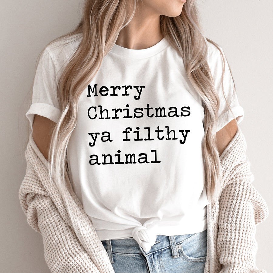 Merry Christmas Ya Filthy Animal Unisex Tee