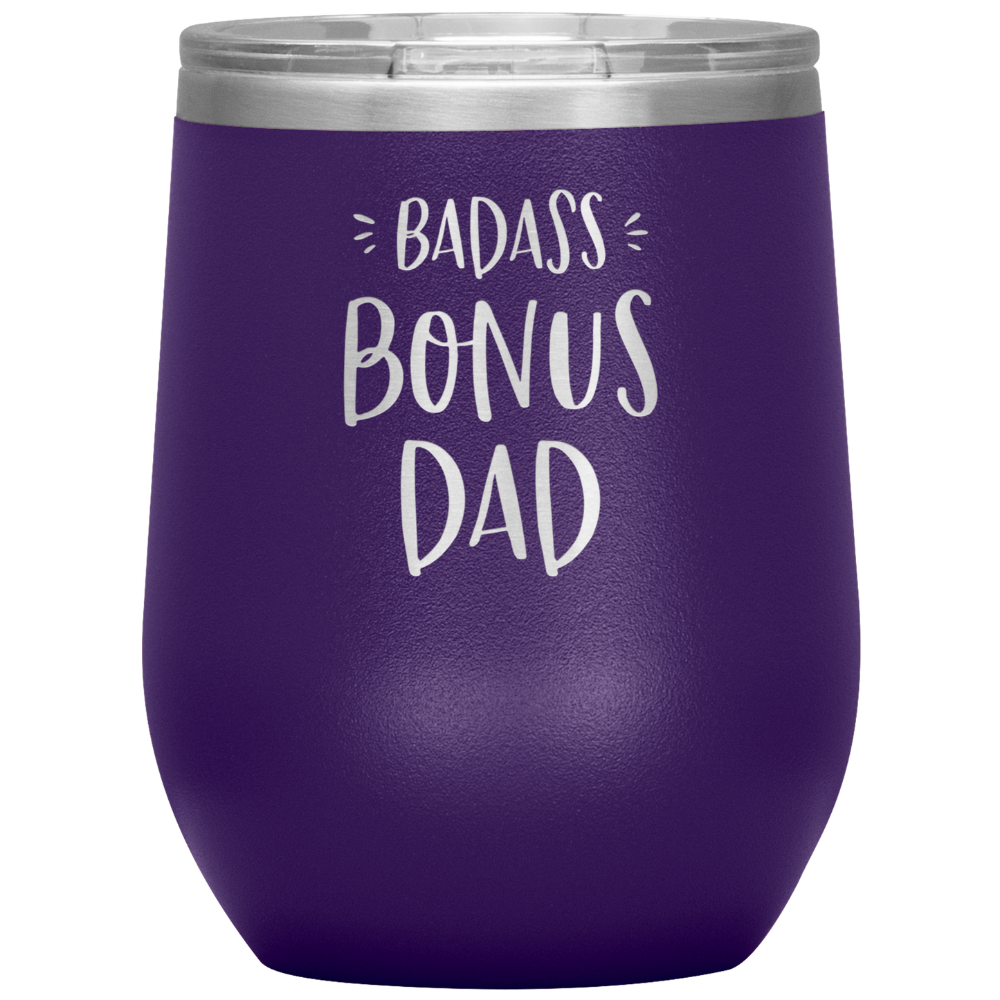 Badass Bonus Dad Laser Etched Stemless Wine Cup