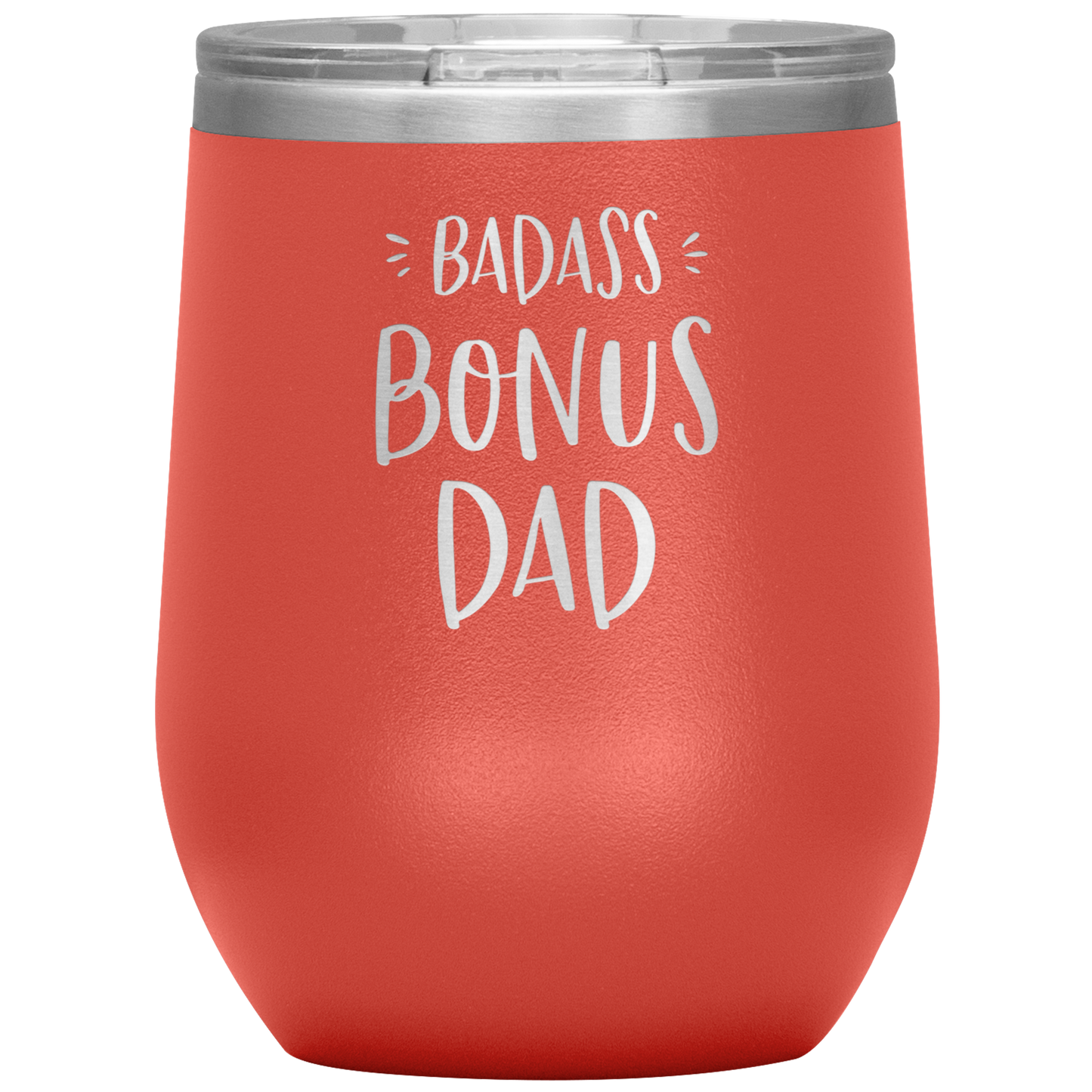 Badass Bonus Dad Laser Etched Stemless Wine Cup