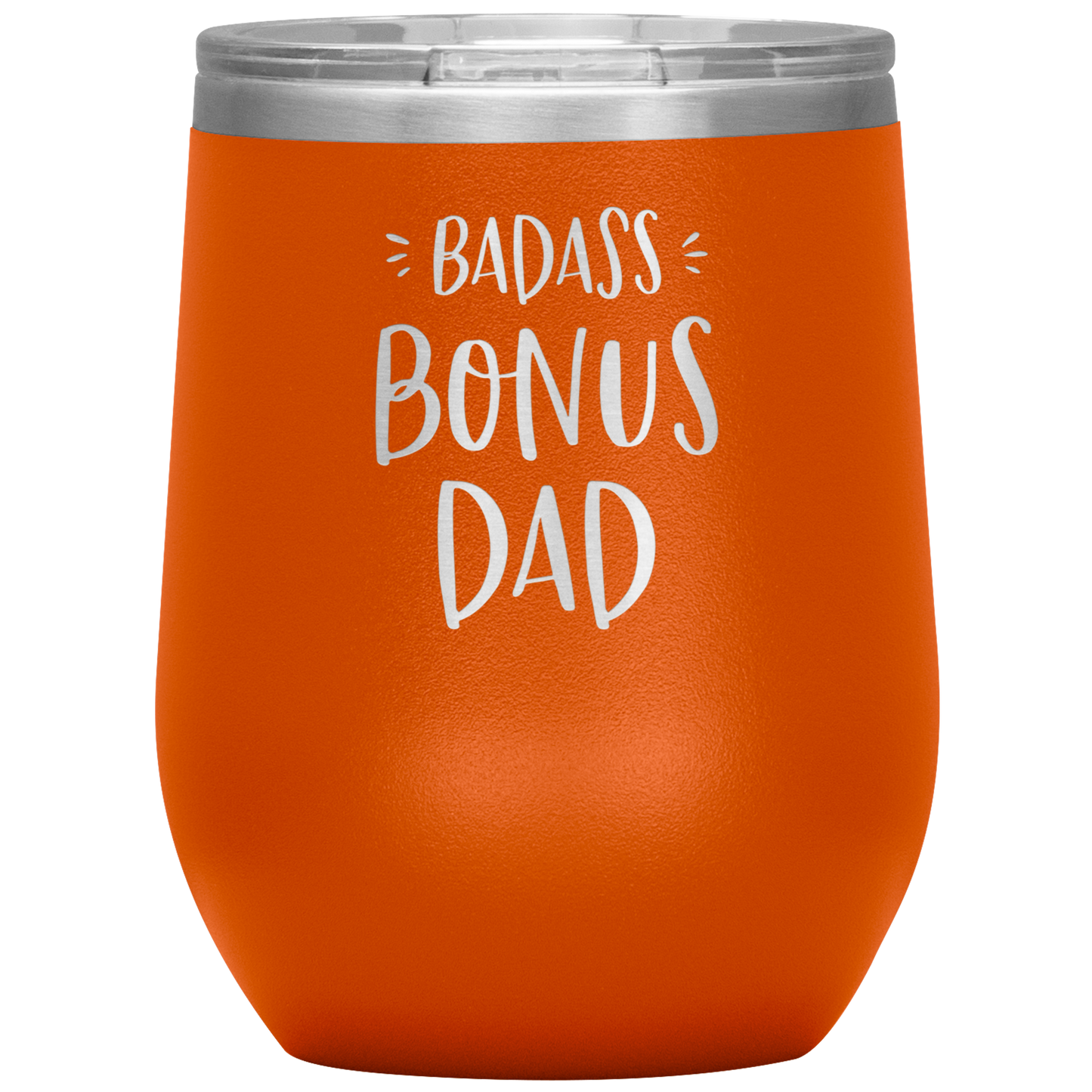 Badass Bonus Dad Laser Etched Stemless Wine Cup