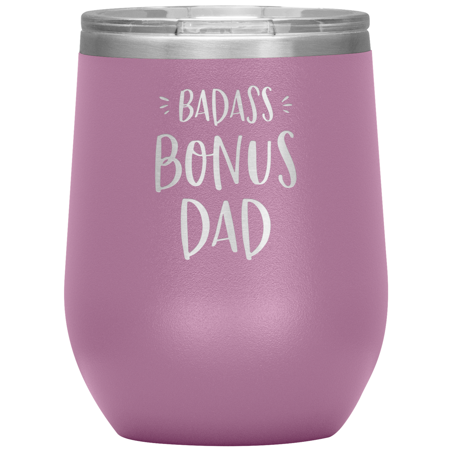 Badass Bonus Dad Laser Etched Stemless Wine Cup